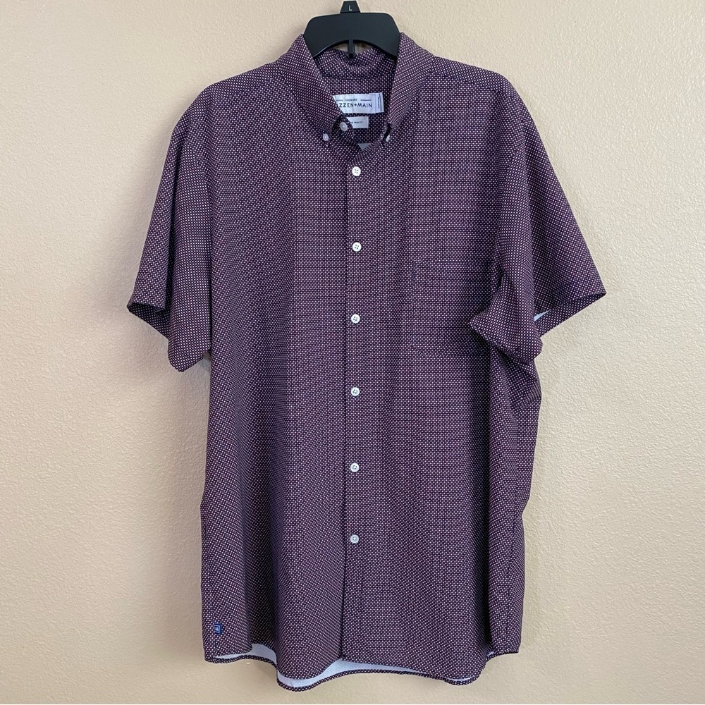 Mizzen+Main Size XXL Blue‎ Red Leeward Short Sleeve Button Down Shirt Trim Fit